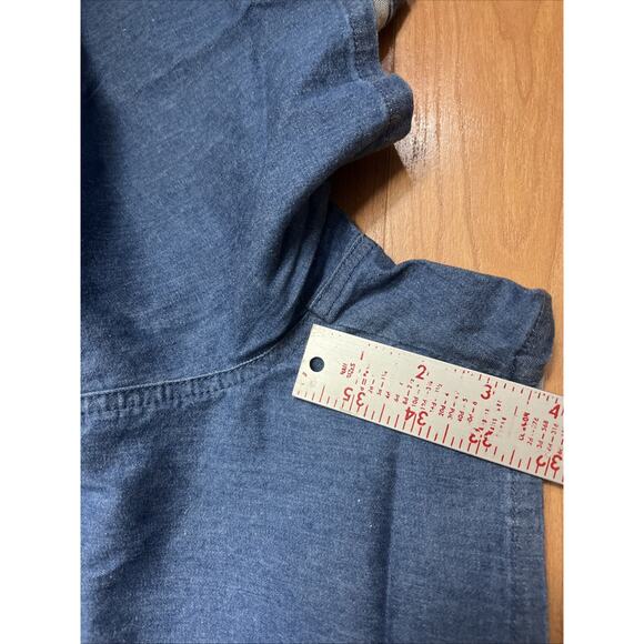 Wendy Williams Womens Romper Short Denim Chambray Collar Drawstring Size M - Picture 12 of 14